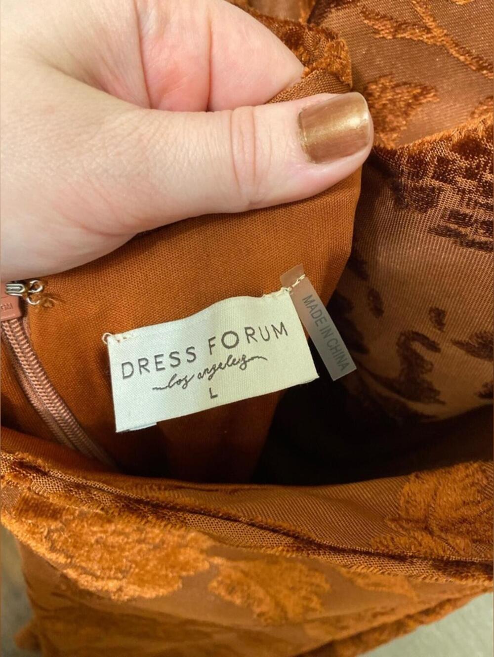 Dress Forum Backless Burnt Orange Floral Dress - Picture 2 of 4
